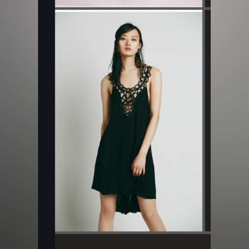 FREE PEOPLE HI LOW BACKLESS COVER-UP CROCHET DRESS